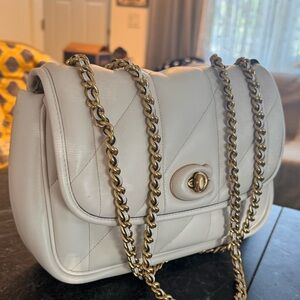 Coach Quilted Pillow Chalk Leather Madison Shoulde